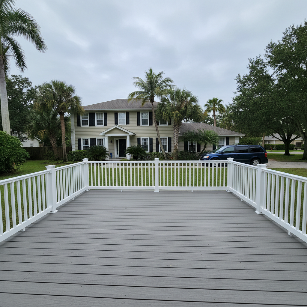 Excellence Deck Company crew working on a home