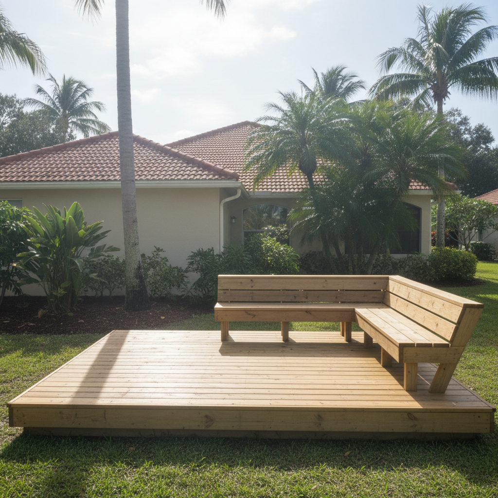 Custom Deck Design completed by Excellence Deck Company in Lakewood Ranch, FL