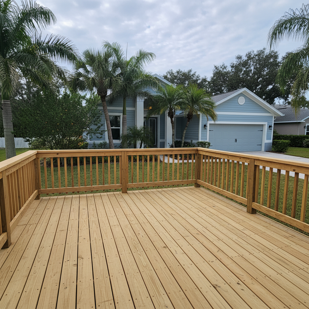 Custom Deck Design completed by Excellence Deck Company in North Port, FL